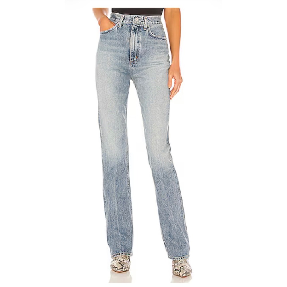 AGOLDE Vintage High Rise Flare Jeans Women 28 Clamour Organic Cotton 32" Casual